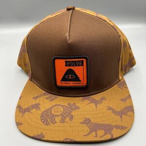 Poler Print Patch Hat Men Brown Camp Vibes Snap Back Cap New‎